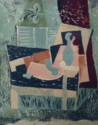 une image d'un tableau représentant une femme assise sur une chaise