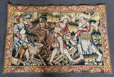 Tapisserie « Travaux des bois » Tissée par le point de l’Hal…