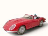 3d model of a red sports car with a man in the driver seat