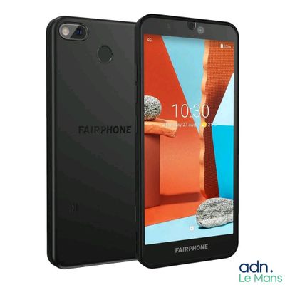 a black smartphone with a picture of a rock on the screen