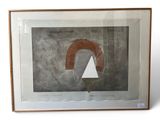framed photograph of a painting with a triangle in the middle of it