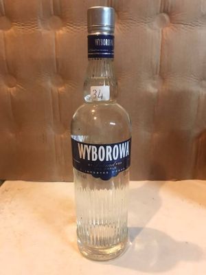 a bottle of wyborrowk on a table