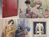 several pictures of books with pictures of people in them