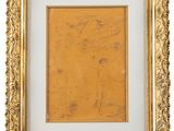 a gold framed picture of a painting with a white background