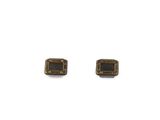 pair of brown and black stone stud earrings on white background