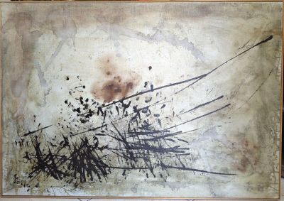 an image of a painting with a lot of black paint on it