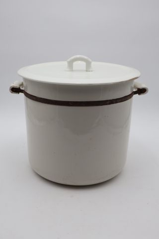 Grand faitout blanc en aluminite (défaut de cuisson)