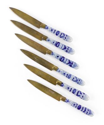 RHEINGOLD ALLEMAGNE 6 couteaux à fruits, le manche en porcel…