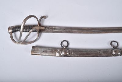 two old swords are laying side by side on a white surface