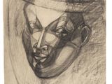l'image d'un dessin représentant le visage d'un homme coiffé d'un chapeau