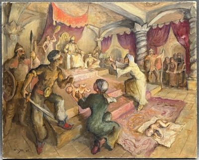 Alexis HINSBERGER (1907-1996) Le jugement de Salomon.