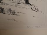a drawing of a horse that is standing in the grass