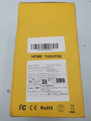 a close up of a yellow box with a barcode on it