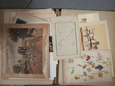 un livre ouvert, orné de nombreuses illustrations, posé sur une table