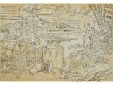 an image of a drawing of a man and a woman in a garden