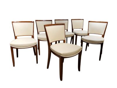 Jules LELEU (1883-1961) Suite de 6 chaises en palissandre Ci…