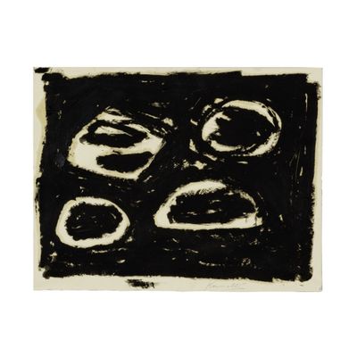 un dessin en noir et blanc représentant quatre cercles sur fond blanc