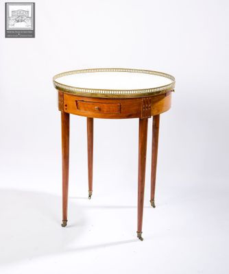 a small table with a tray on top of it
