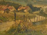 une image représentant un tableau représentant une scène de vie à la ferme avec une clôture