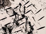 a black and white drawing on a piece of paper