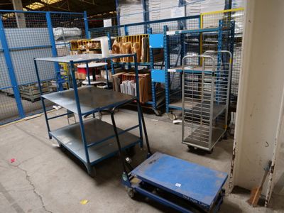 1 Table Elevatrice Capacite :150kg, + 1 Chariot 3 Niveaux, +…