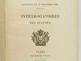 an open book with a black and white image of a coat of arms