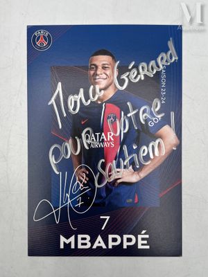a close up of a poster of a man in a soccer uniform