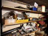 a shelf full of assorted items in a room