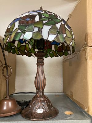 a lamp that is sitting on top of a table