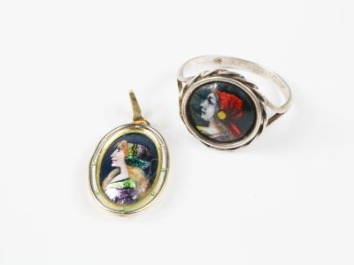 LIMOGES - - BONNADIER - Pendentif en or centré d'un émail "G…