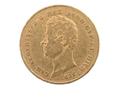 Pièce de 20 lires Sarde, 1832. Petites usures. - Photo 1