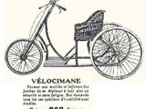 an old advertisement for a bicycle with a basket on the back