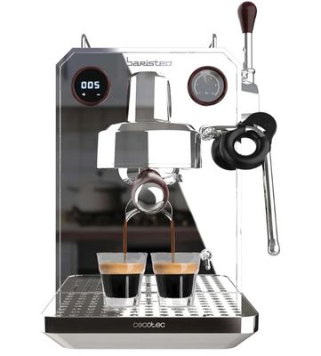 a close up of a coffee machine on a white background