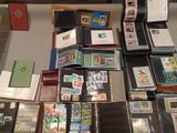 a lot of different types of stamps on the table
