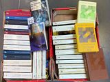 a box full of books sitting on the floor