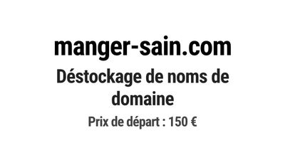 Nom de domaine manger-sain.com.