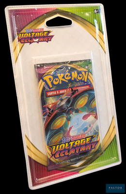 a card game in the package on the black background