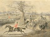 a painting of a horse race with a man on a horse