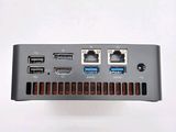 a close up of a computer with multiple ports on it