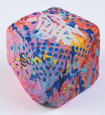 ZENOY (1974- "pavé parisien" peinture sur pavé, signé.