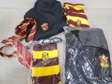 a pile of harry potter items on the floor