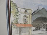 a picture of a picture of a building with a red roof
