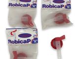 three bags of robicap tape with red handles and a white handle