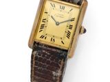 cartier an 18ct gold manual wind wristwatch