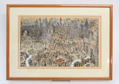 Jean GRADASSI (1907-1989) - Louis XIV et Versailles - Gouach…