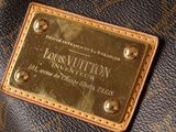 louis vuitton monograme leather bag with gold plate