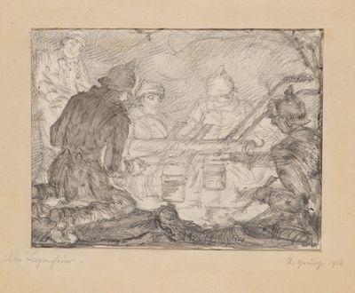 an image of a drawing of a man and a woman sitting at a table