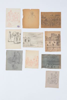 une image représentant une série de dessins sur une surface blanche