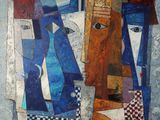 un tableau représentant un homme et une femme accroché au mur