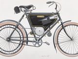 un dessin représentant un vélo muni d'un panier à l'arrière